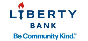 Liberty Bank logo featuring a torch icon above the word &lsquo;Liberty,&rsquo; with the tagline &lsquo;Be Community Kind.'